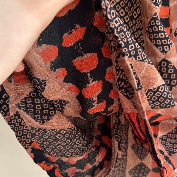 Madam Blue Clothing Animal Print/Tribal Print Skirt, Orange/Brown/Black, L - Picture 6 of 16